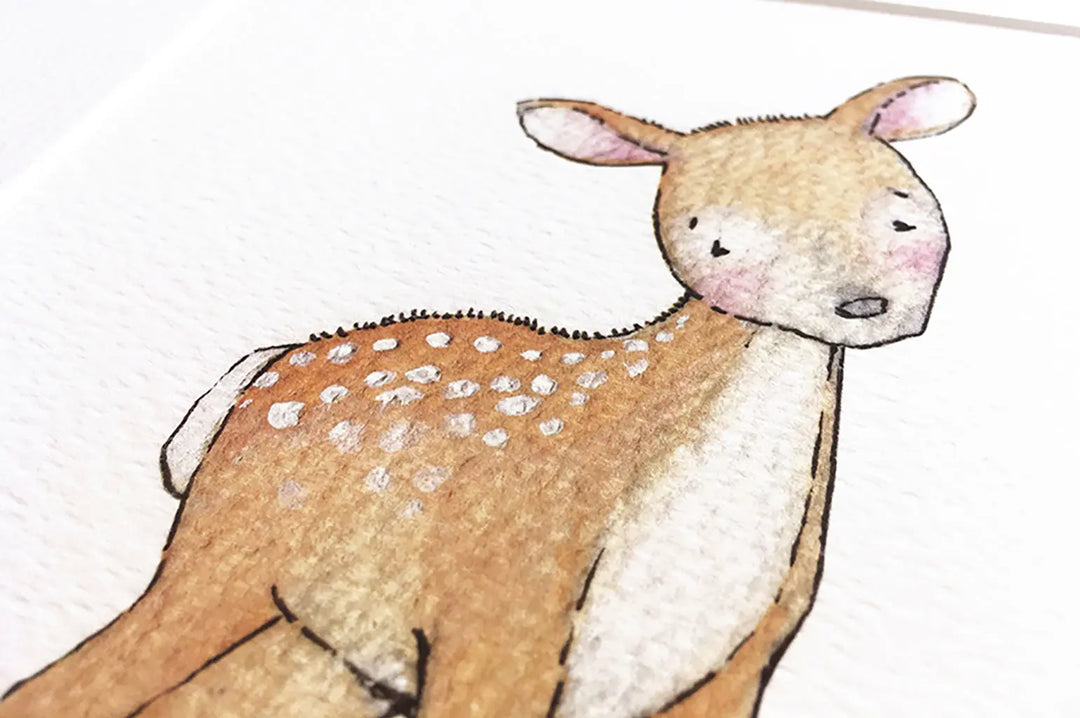 Picture "newborn deer"-Nursery art-Daisy & Bump-Blue Almonds-London-South Kensington