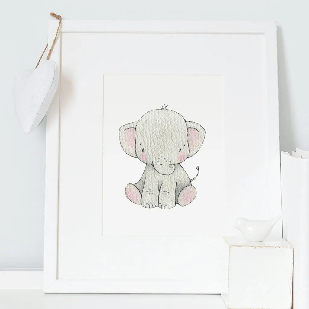 Picture "newborn elephant"-Nursery art-Daisy & Bump-Blue Almonds-London-South Kensington