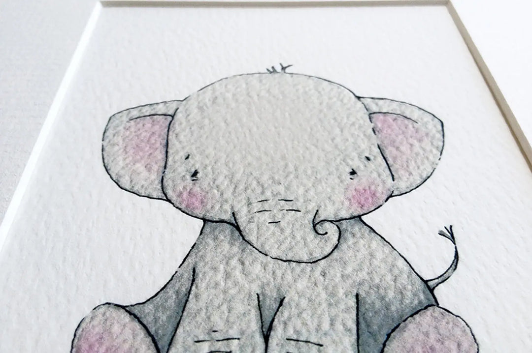 Picture "newborn elephant"-Nursery art-Daisy & Bump-Blue Almonds-London-South Kensington