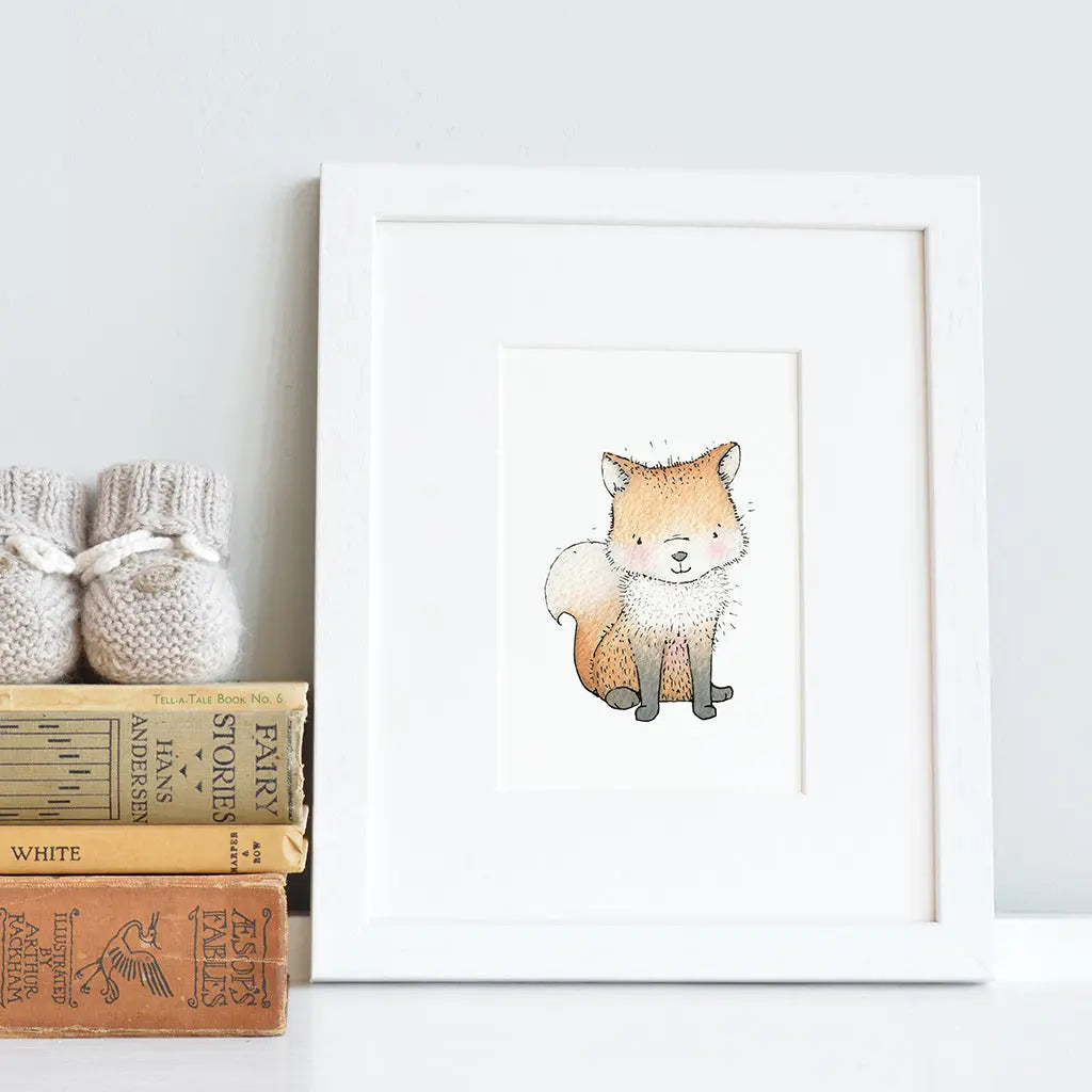 Picture "newborn fox"-Nursery art-Daisy & Bump-Blue Almonds-London-South Kensington