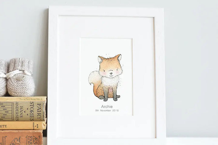 Picture "newborn fox"-Nursery art-Daisy & Bump-Blue Almonds-London-South Kensington