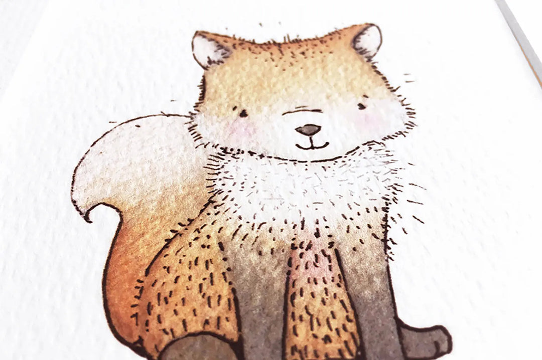 Picture "newborn fox"-Nursery art-Daisy & Bump-Blue Almonds-London-South Kensington