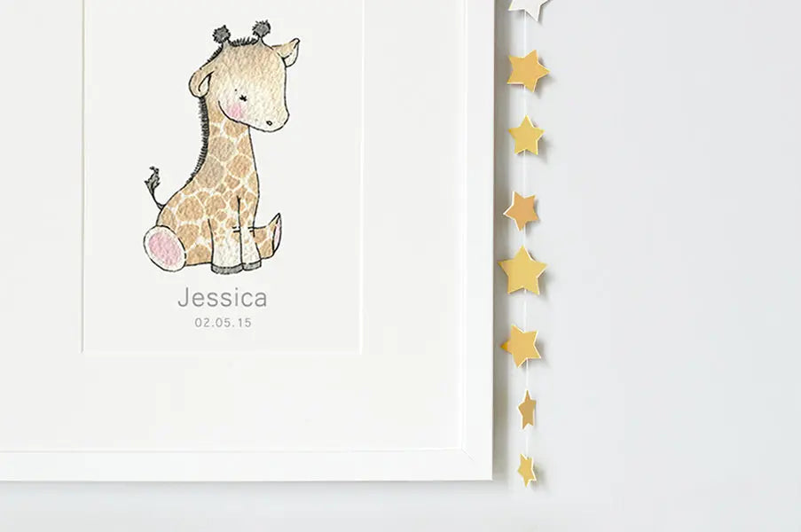 Picture "newborn giraffe"-Nursery art-Daisy & Bump-Blue Almonds-London-South Kensington