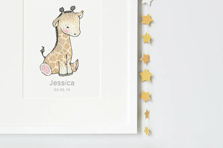 Picture "newborn giraffe"-Nursery art-Daisy & Bump-Blue Almonds-London-South Kensington