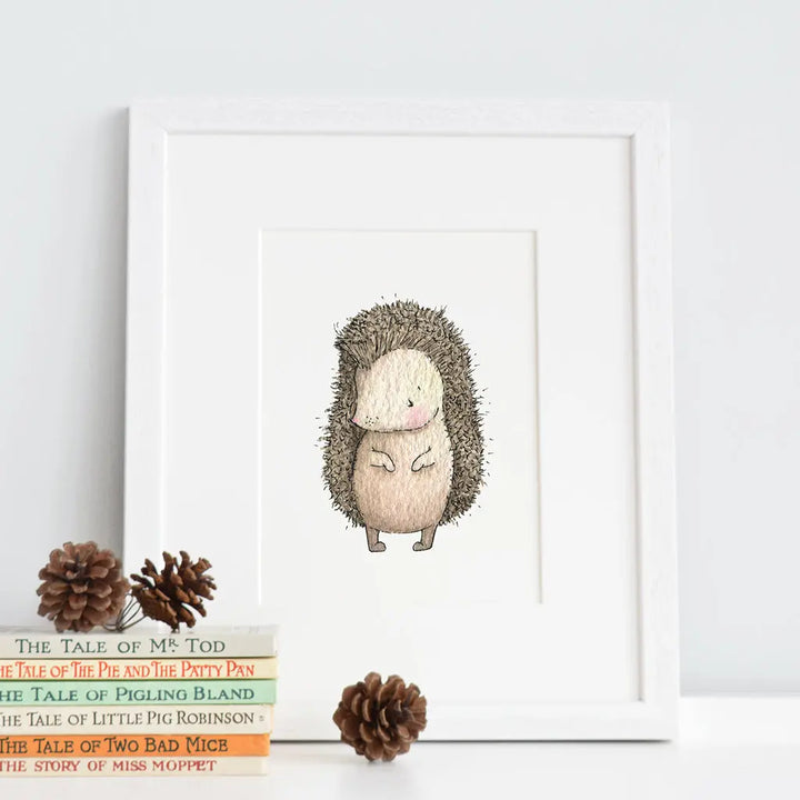 Picture "newborn hedgehog"-Nursery art-Daisy & Bump-Blue Almonds-London-South Kensington