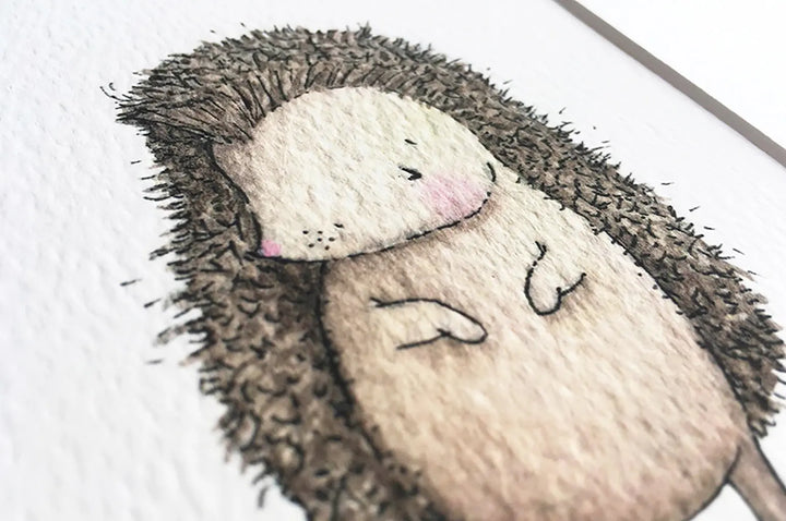 Picture "newborn hedgehog"-Nursery art-Daisy & Bump-Blue Almonds-London-South Kensington