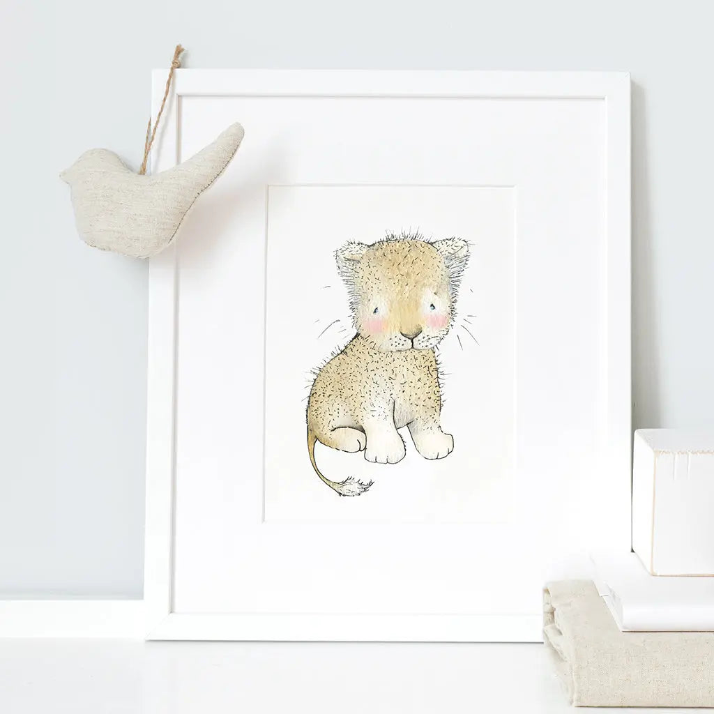 Picture "newborn lion"-Nursery art-Daisy & Bump-Blue Almonds-London-South Kensington