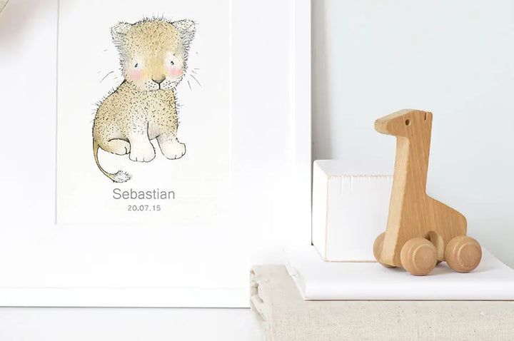 Picture "newborn lion"-Nursery art-Daisy & Bump-Blue Almonds-London-South Kensington