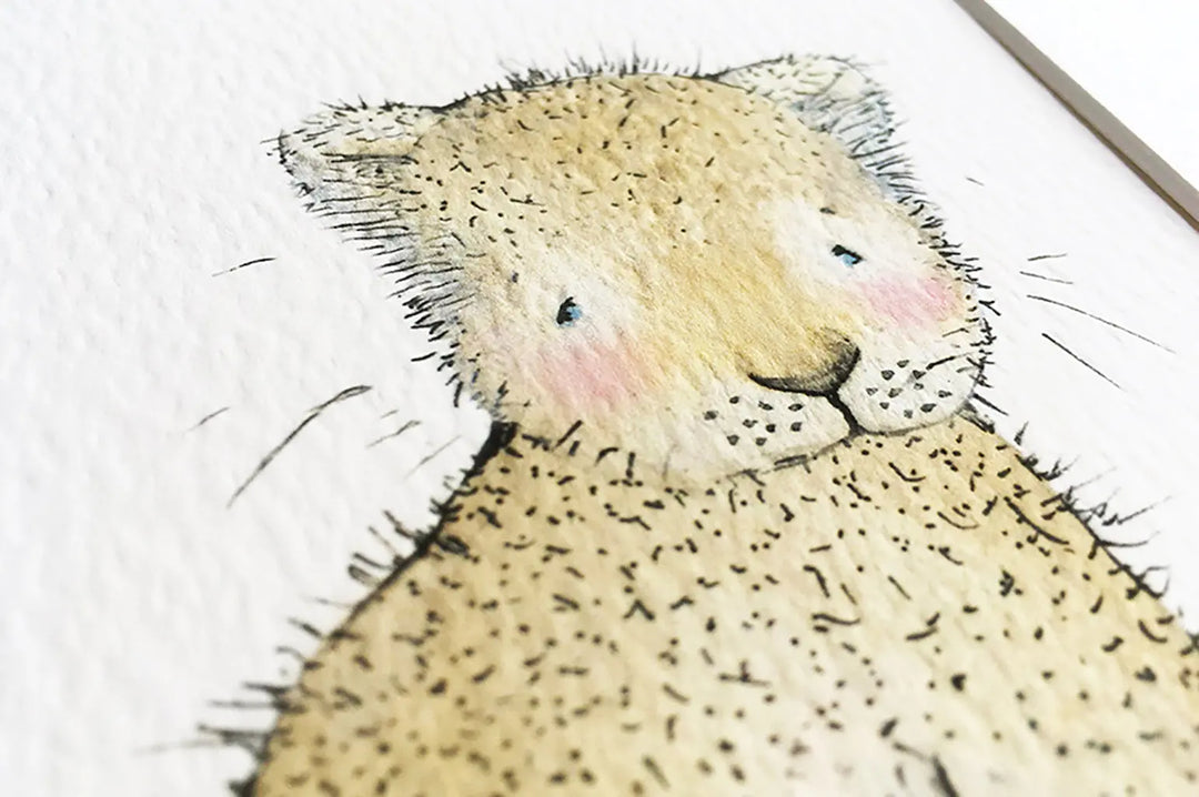 Picture "newborn lion"-Nursery art-Daisy & Bump-Blue Almonds-London-South Kensington