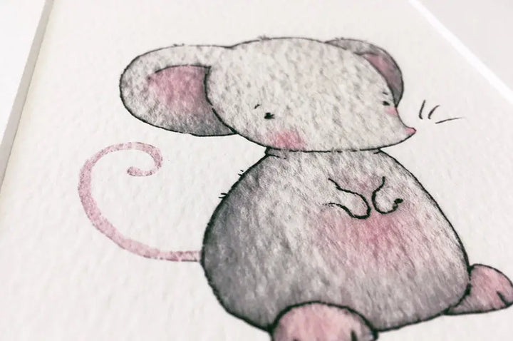 Picture "newborn little mouse"-Nursery art-Daisy & Bump-Blue Almonds-London-South Kensington