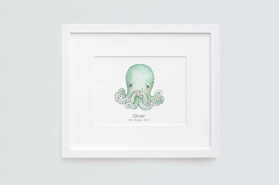 Picture "newborn octopus"-Nursery art-Daisy & Bump-Blue Almonds-London-South Kensington