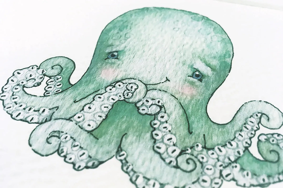 Picture "newborn octopus"-Nursery art-Daisy & Bump-Blue Almonds-London-South Kensington