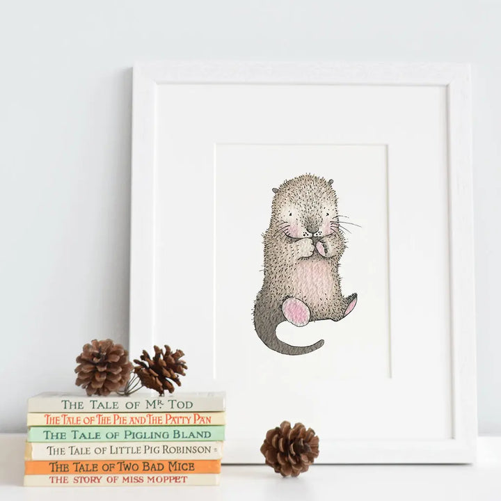 Picture "newborn otter"-Nursery art-Daisy & Bump-Blue Almonds-London-South Kensington