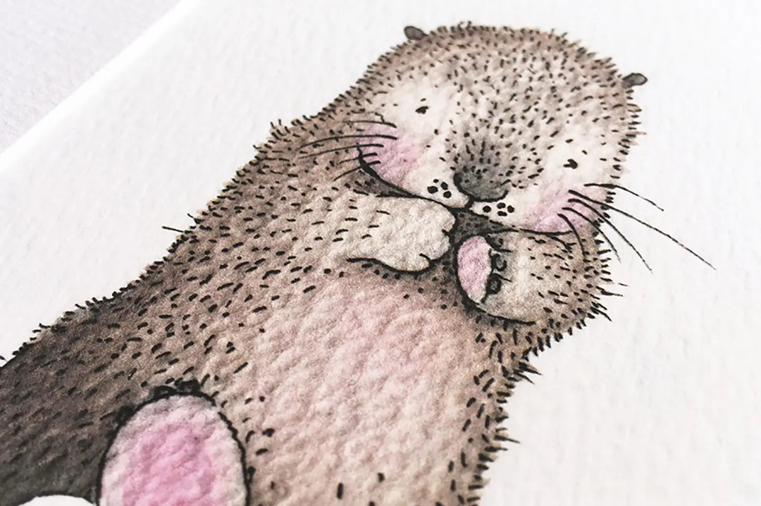 Picture "newborn otter"-Nursery art-Daisy & Bump-Blue Almonds-London-South Kensington
