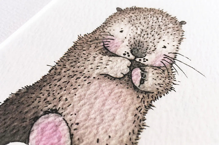 Picture "newborn otter"-Nursery art-Daisy & Bump-Blue Almonds-London-South Kensington