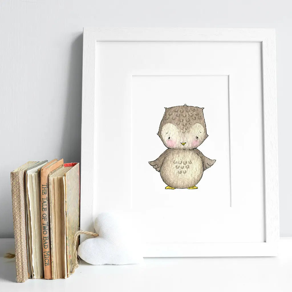 Picture "newborn owl"-Nursery art-Daisy & Bump-Blue Almonds-London-South Kensington