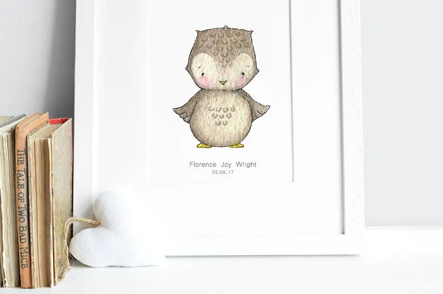 Picture "newborn owl"-Nursery art-Daisy & Bump-Blue Almonds-London-South Kensington
