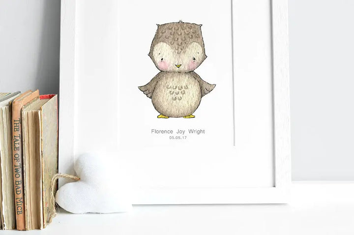 Picture "newborn owl"-Nursery art-Daisy & Bump-Blue Almonds-London-South Kensington