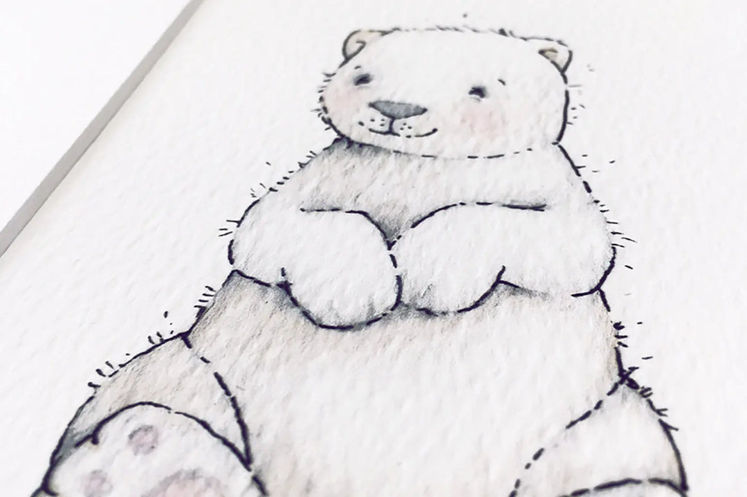 Picture "newborn polar bear"-Nursery art-Daisy & Bump-Blue Almonds-London-South Kensington