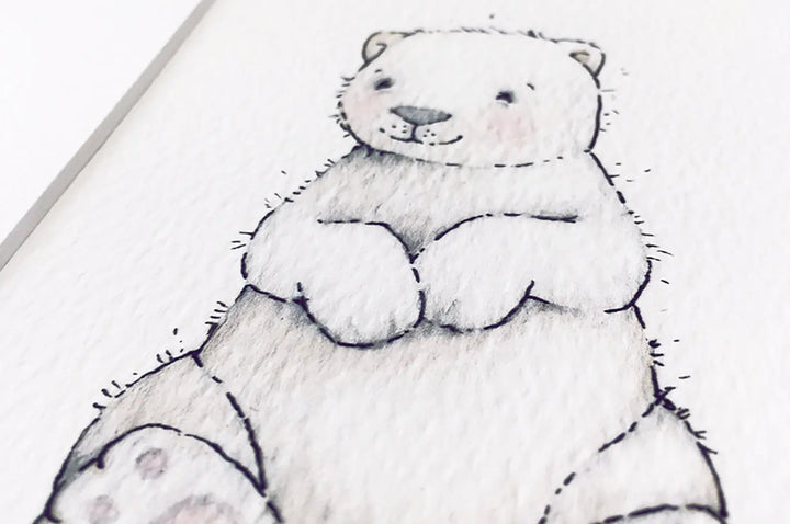 Picture "newborn polar bear"-Nursery art-Daisy & Bump-Blue Almonds-London-South Kensington