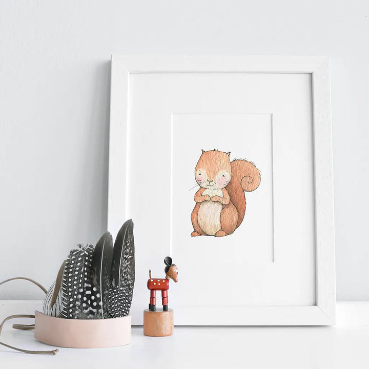 Picture "newborn squirrel"-Nursery art-Daisy & Bump-Blue Almonds-London-South Kensington
