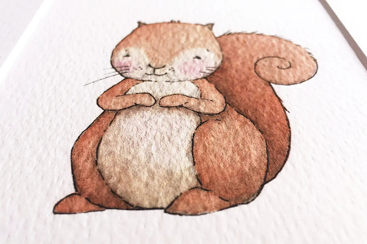 Picture "newborn squirrel"-Nursery art-Daisy & Bump-Blue Almonds-London-South Kensington
