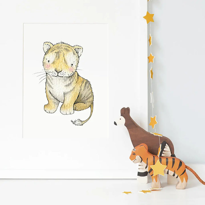 Picture "newborn tiger"-Nursery art-Daisy & Bump-Blue Almonds-London-South Kensington