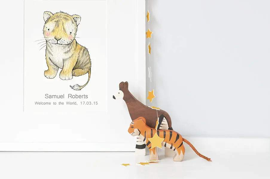 Picture "newborn tiger"-Nursery art-Daisy & Bump-Blue Almonds-London-South Kensington