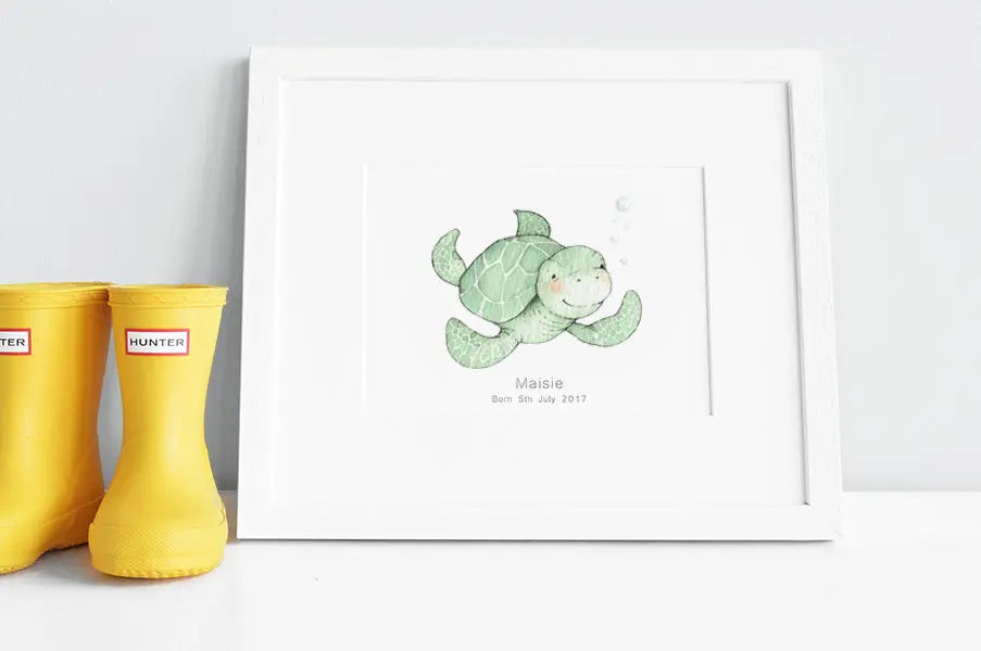 Picture "newborn turtle"-Nursery art-Daisy & Bump-Blue Almonds-London-South Kensington