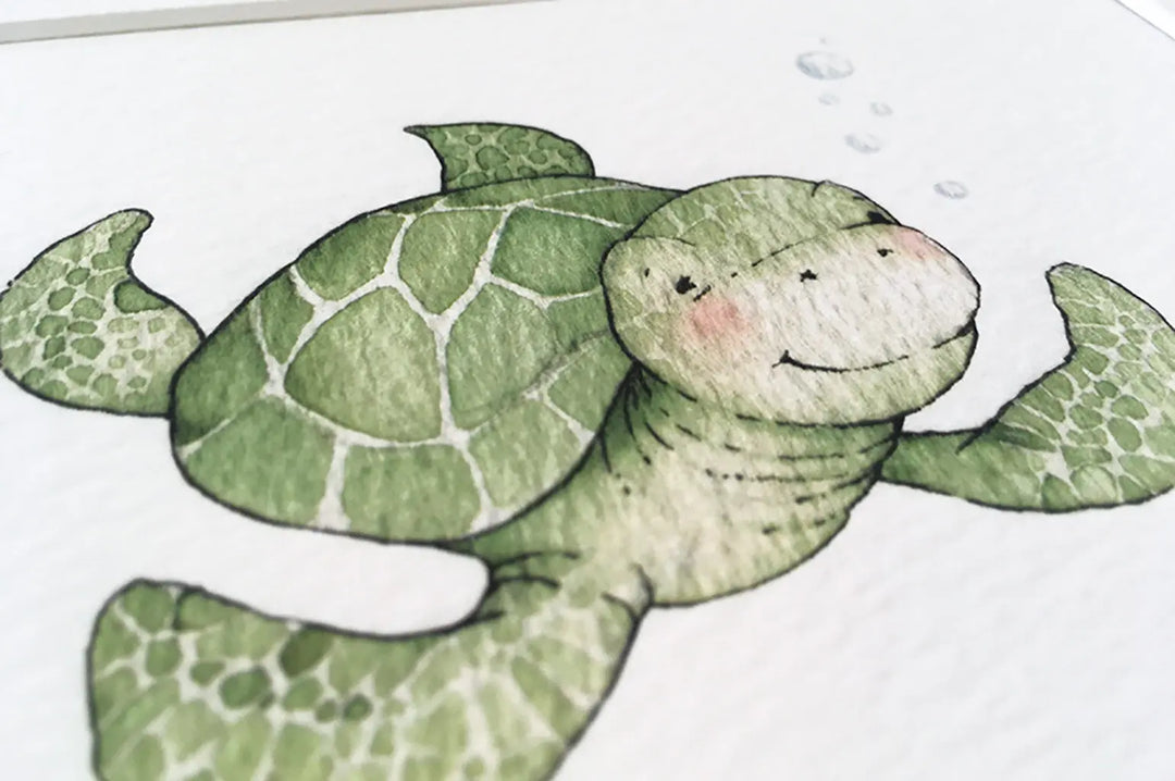 Picture "newborn turtle"-Nursery art-Daisy & Bump-Blue Almonds-London-South Kensington