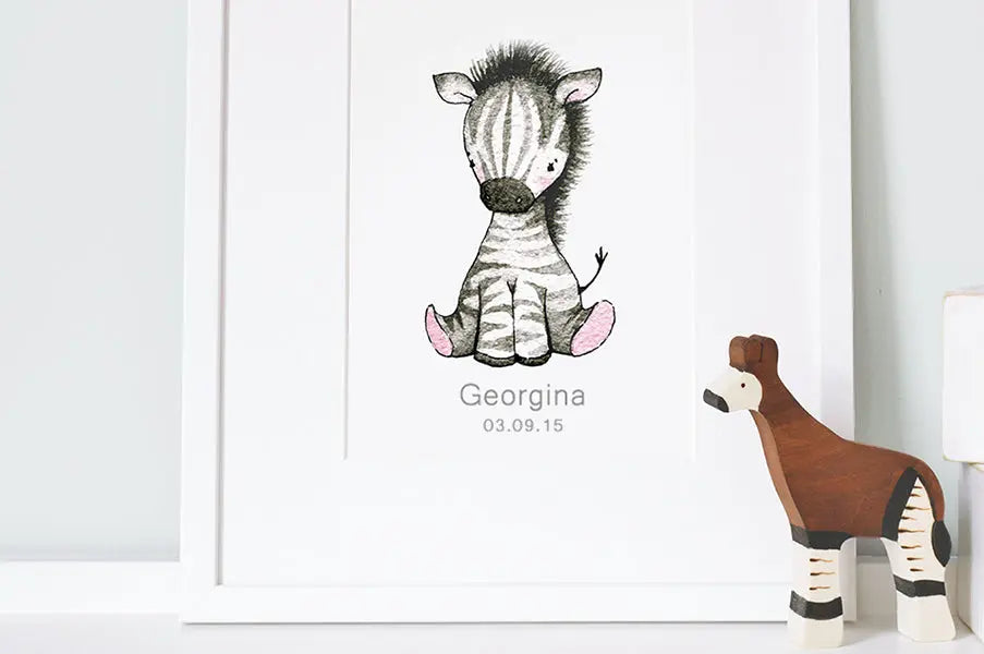 Picture "newborn zebra"-Nursery art-Daisy & Bump-Blue Almonds-London-South Kensington