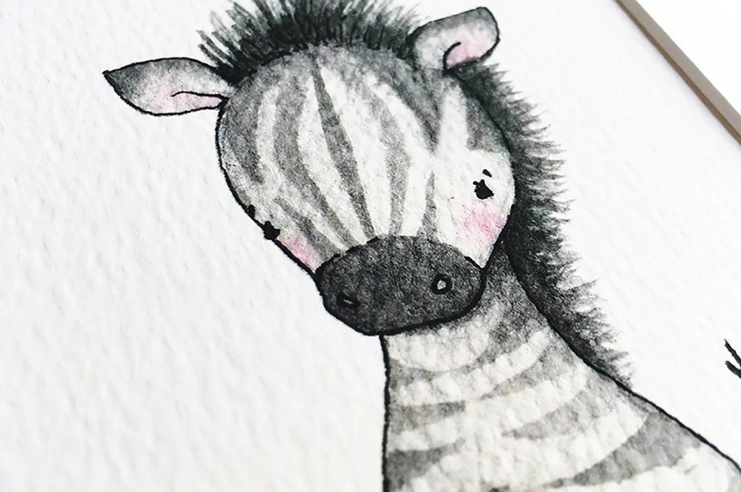 Picture "newborn zebra"-Nursery art-Daisy & Bump-Blue Almonds-London-South Kensington