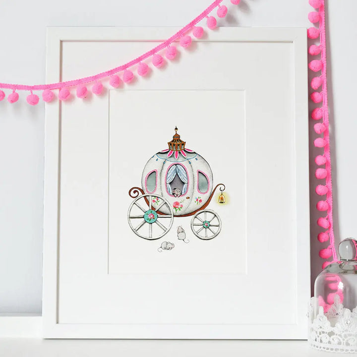 Picture "princess carriage"-Nursery art-Daisy & Bump-Blue Almonds-London-South Kensington