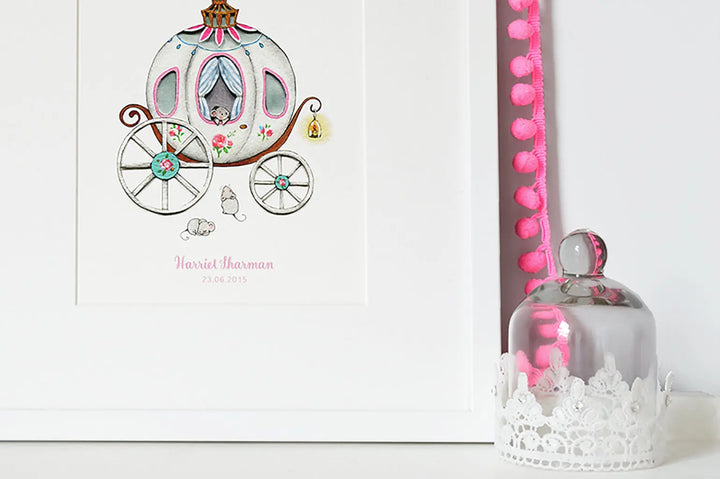 Picture "princess carriage"-Nursery art-Daisy & Bump-Blue Almonds-London-South Kensington