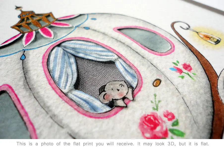 Picture "princess carriage"-Nursery art-Daisy & Bump-Blue Almonds-London-South Kensington