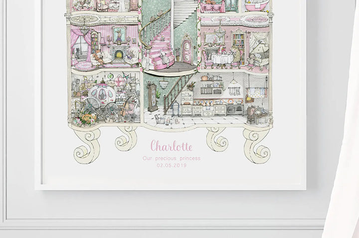 Picture "princess palace" XL-Nursery art-Daisy & Bump-Blue Almonds-London-South Kensington