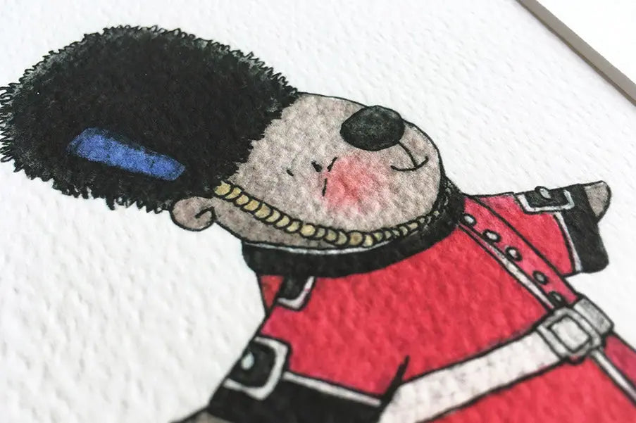Picture "queens guard bear"-Nursery art-Daisy & Bump-Blue Almonds-London-South Kensington