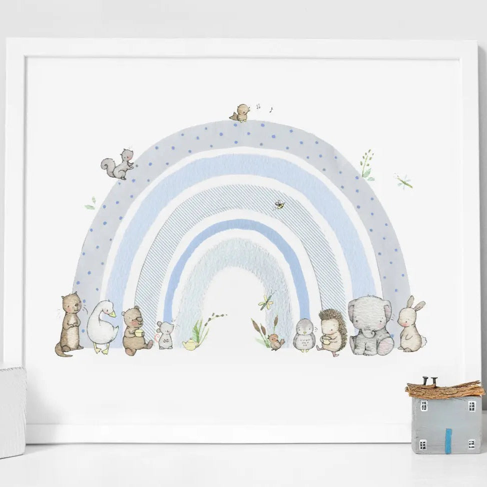 Picture "rainbow" blue-Nursery art-Daisy & Bump-Blue Almonds-London-South Kensington