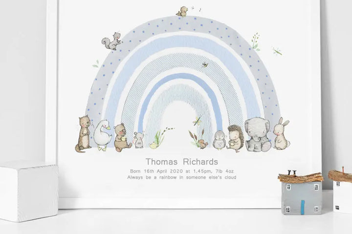 Picture "rainbow" blue-Nursery art-Daisy & Bump-Blue Almonds-London-South Kensington