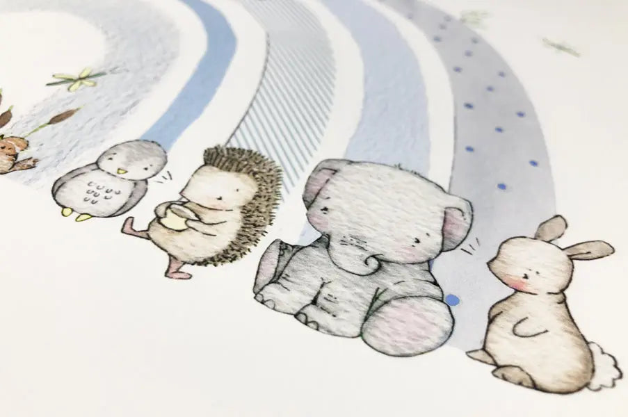 Picture "rainbow" blue-Nursery art-Daisy & Bump-Blue Almonds-London-South Kensington