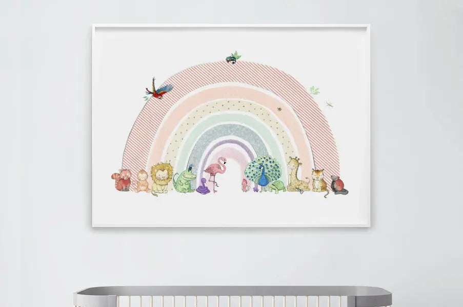 Blue Almonds Ltd Picture "rainbow" bright jungle Daisy & Bump