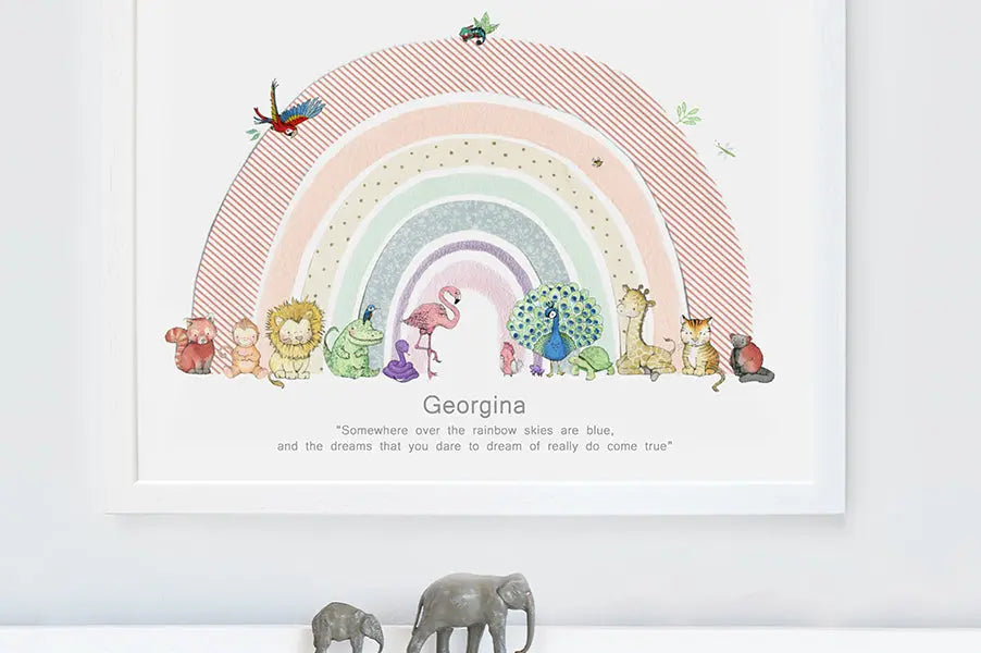 Blue Almonds Ltd Picture "rainbow" bright jungle Daisy & Bump