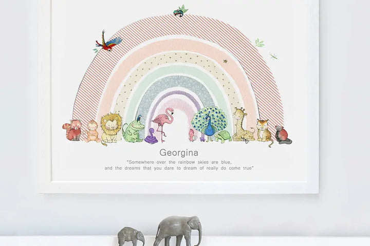 Blue Almonds Ltd Picture "rainbow" bright jungle Daisy & Bump