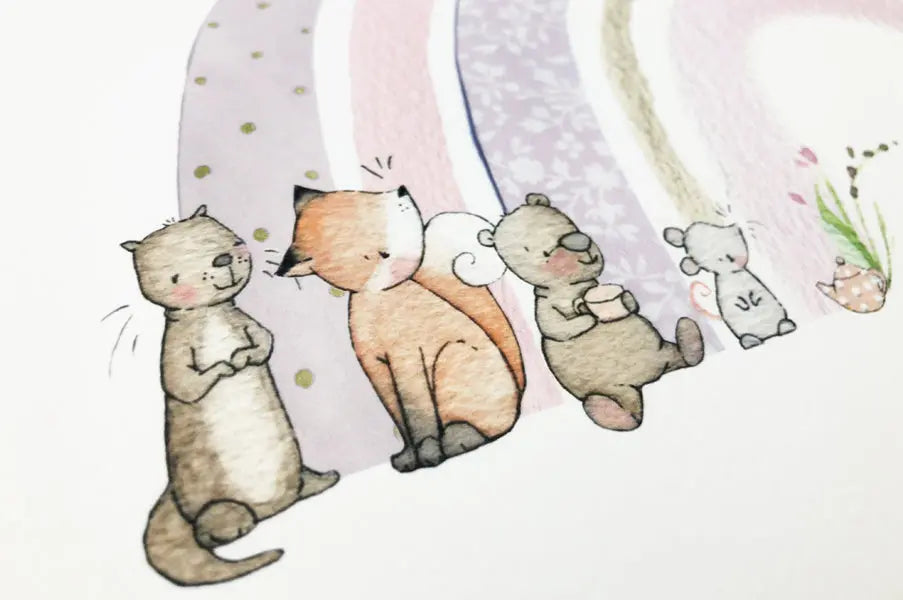 Picture "rainbow" pink-Nursery art-Daisy & Bump-Blue Almonds-London-South Kensington