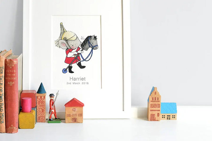 Picture "royal cavalry mouse"-Nursery art-Daisy & Bump-Blue Almonds-London-South Kensington