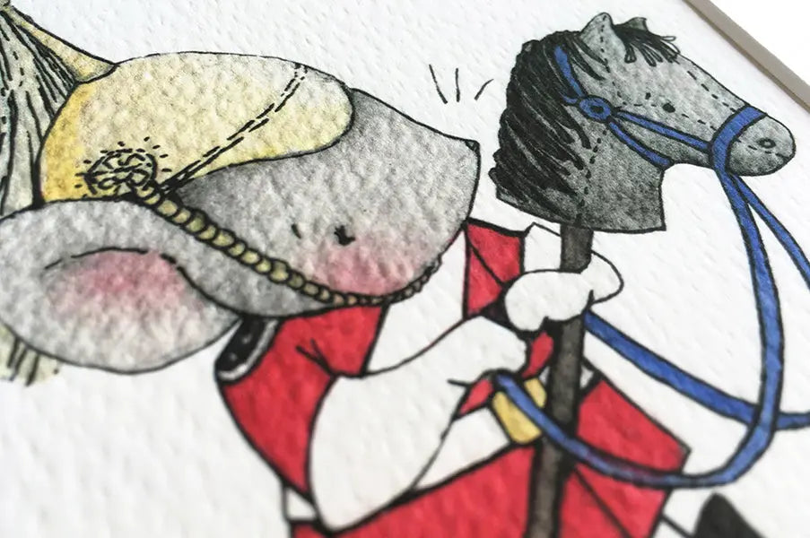 Picture "royal cavalry mouse"-Nursery art-Daisy & Bump-Blue Almonds-London-South Kensington