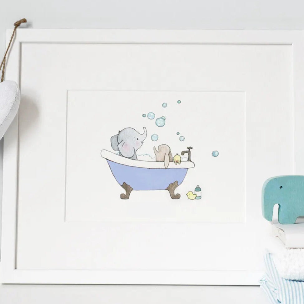 Picture "rub a dub dub fun"-Nursery art-Daisy & Bump-Blue Almonds-London-South Kensington