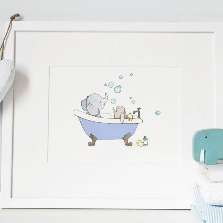 Picture "rub a dub dub fun"-Nursery art-Daisy & Bump-Blue Almonds-London-South Kensington