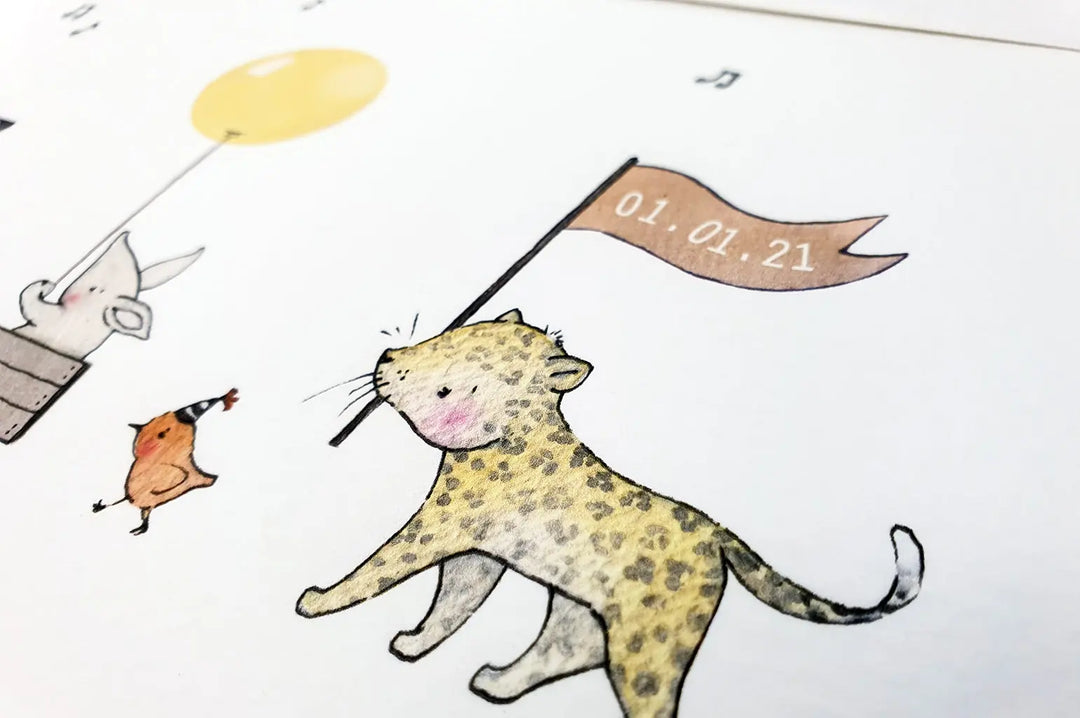 Picture "safari parade"-Nursery art-Daisy & Bump-Blue Almonds-London-South Kensington