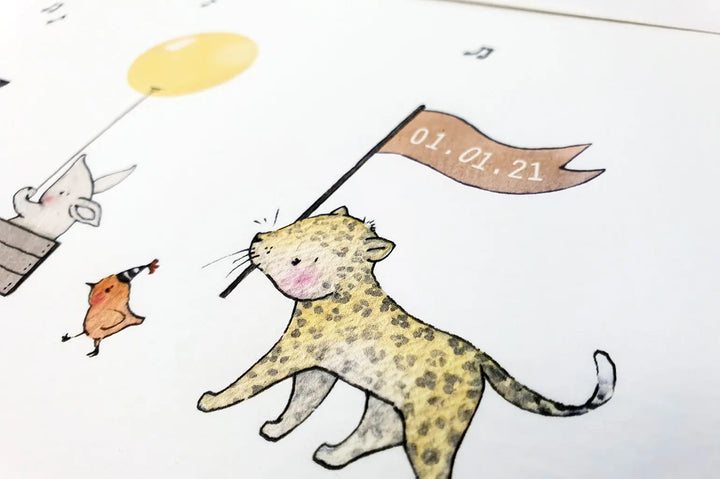 Picture "safari parade"-Nursery art-Daisy & Bump-Blue Almonds-London-South Kensington